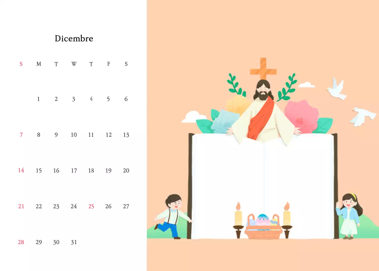 Colori caldiChiese con simpatiche illustrazioni