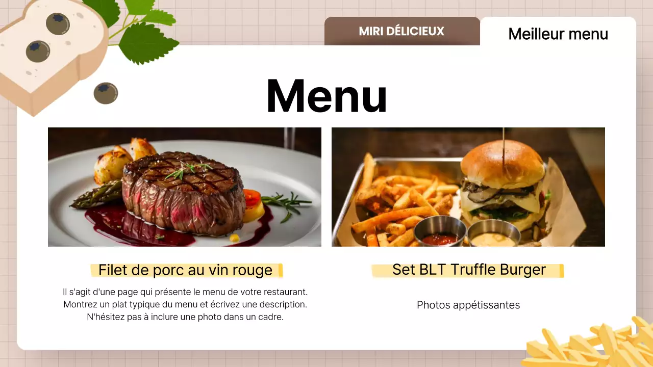 Promouvoir les produits jaunes pour restaurants