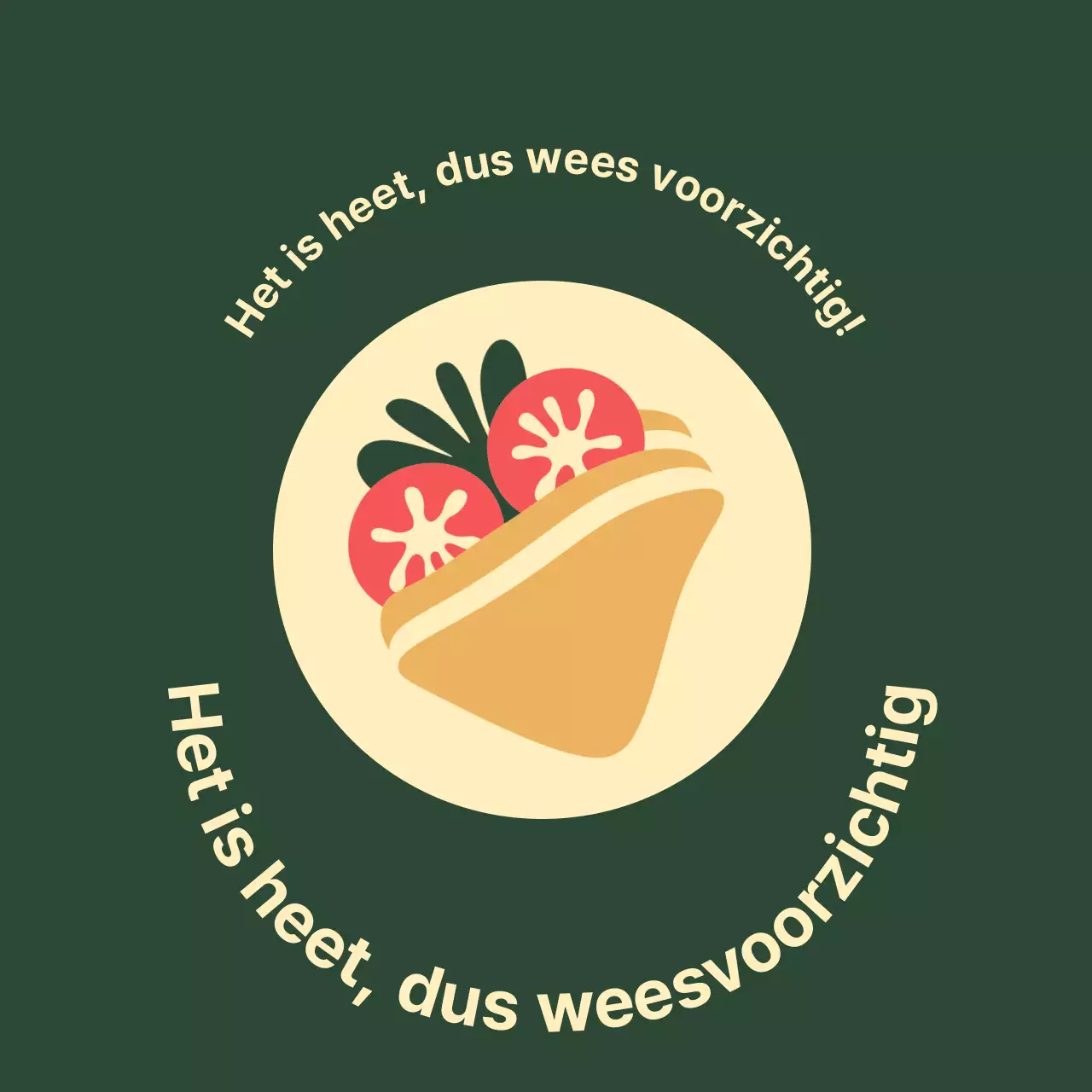 Landelijke sandwichsticker in groen