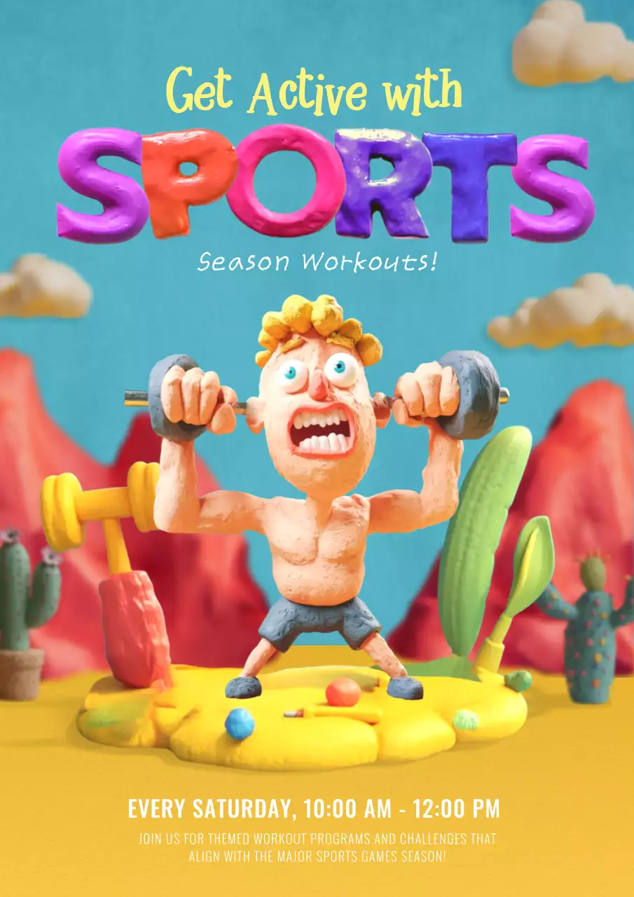 Colorful Animation Sports Promotion Poster