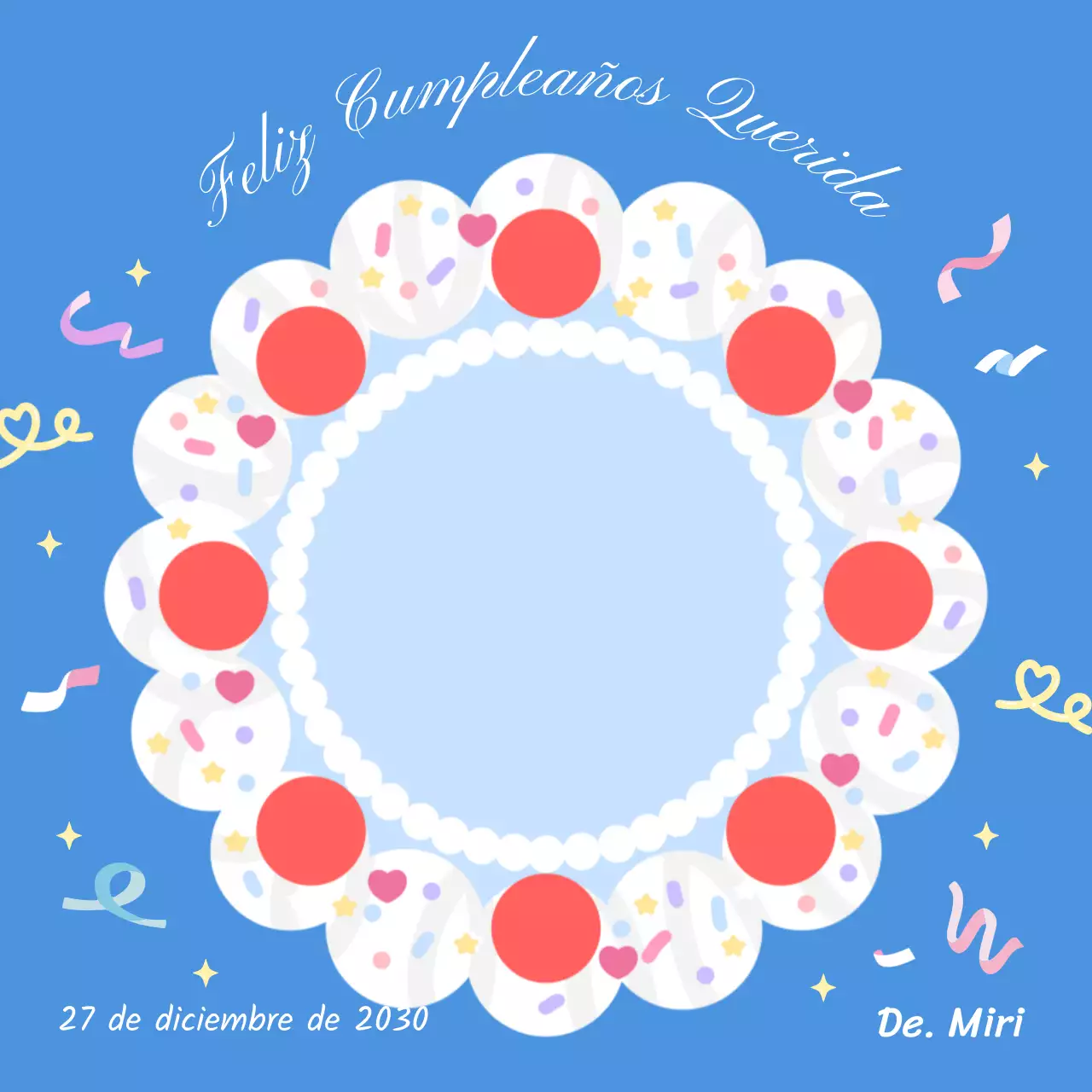 Adorable bloc de notas de tarta de feliz cumpleaños en azul y rojo