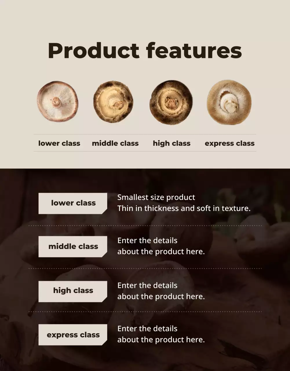 Brown Rustic Mushrooms Advertisement Poster