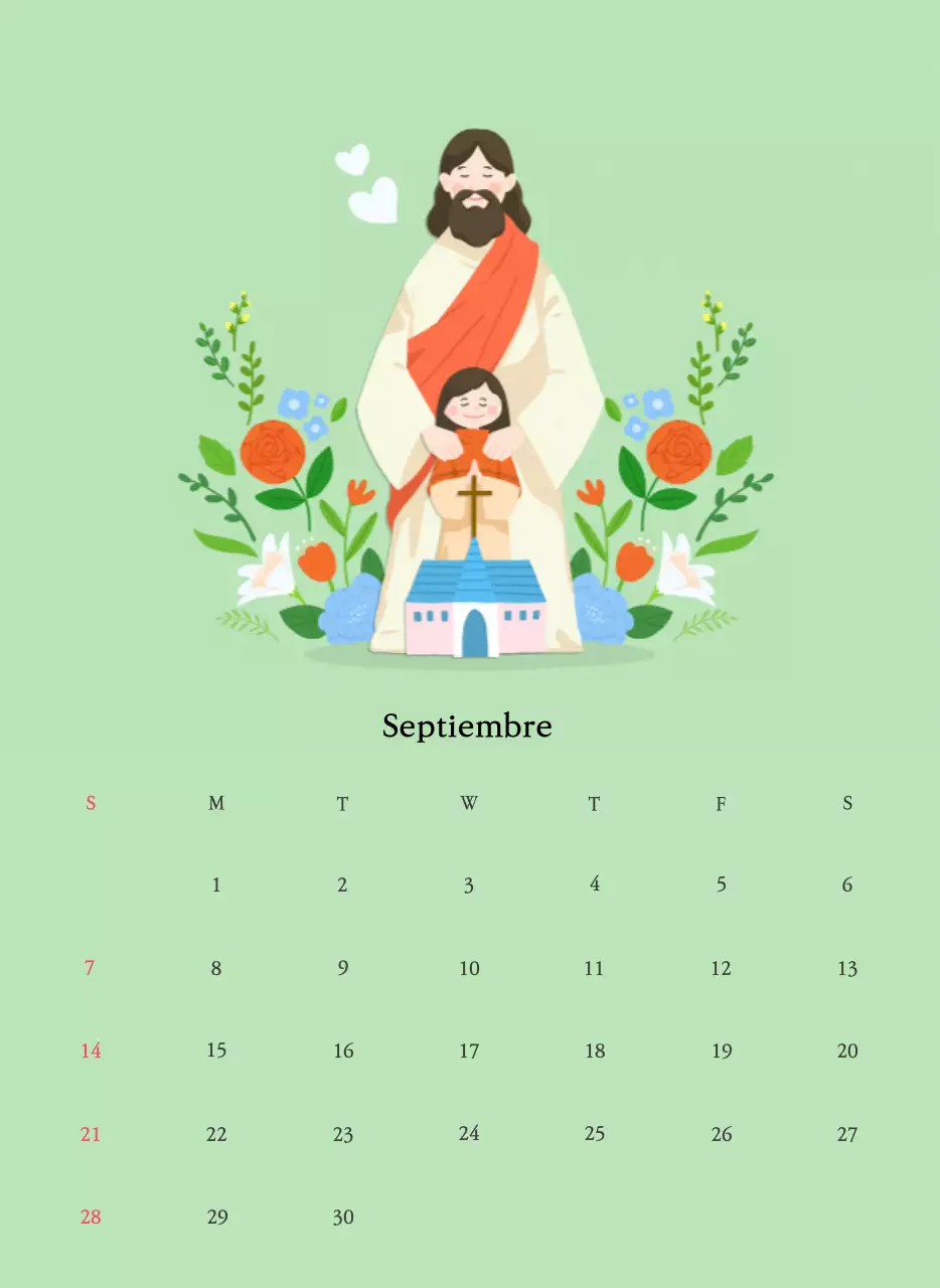 Colores cálidosIglesias con simpáticas ilustraciones