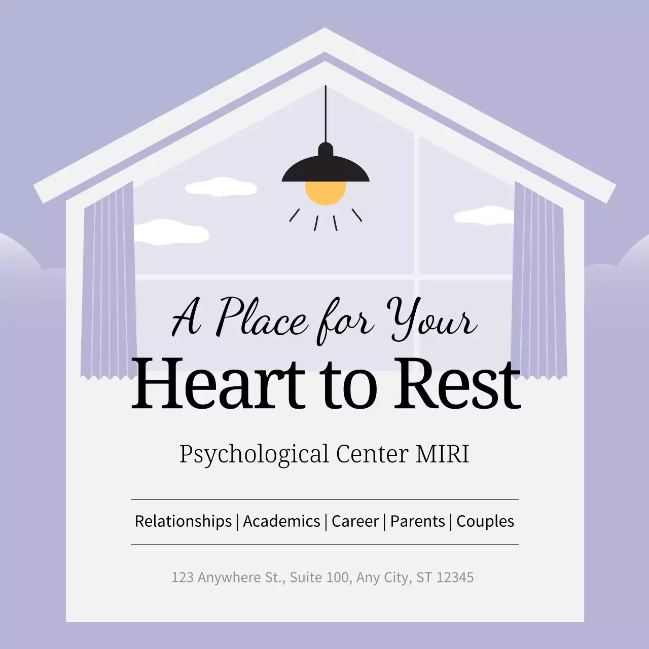 Purple Minimal Counseling Promotion Instagram Carousel