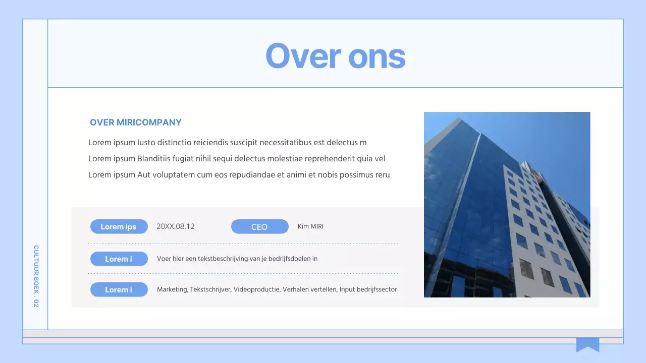 Een gids voor een eenvoudig, lichtblauw bedrijfscultuurboek