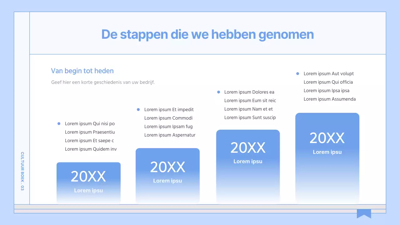 Een gids voor een eenvoudig, lichtblauw bedrijfscultuurboek