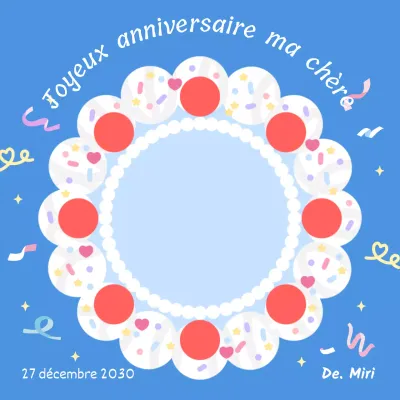 Adorable bloc-notes "Joyeux anniversaire" en bleu et rouge