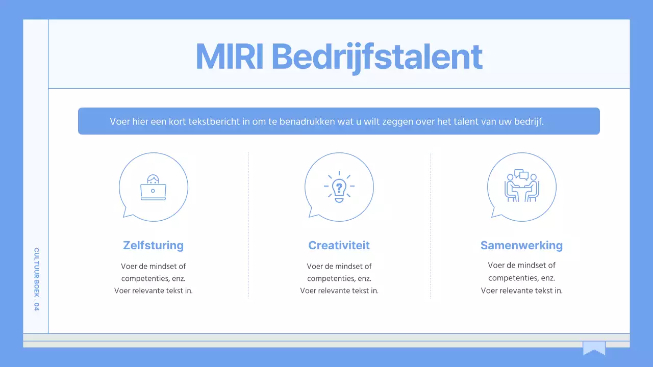 Een gids voor een eenvoudig, lichtblauw bedrijfscultuurboek