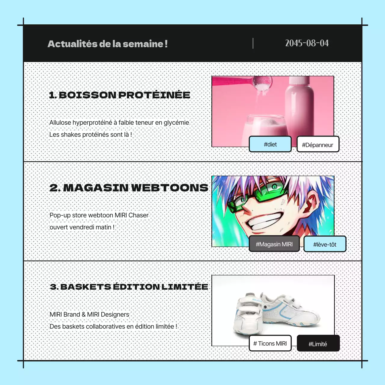 Promouvoir une lettre d'information en bande dessinée bleu clair