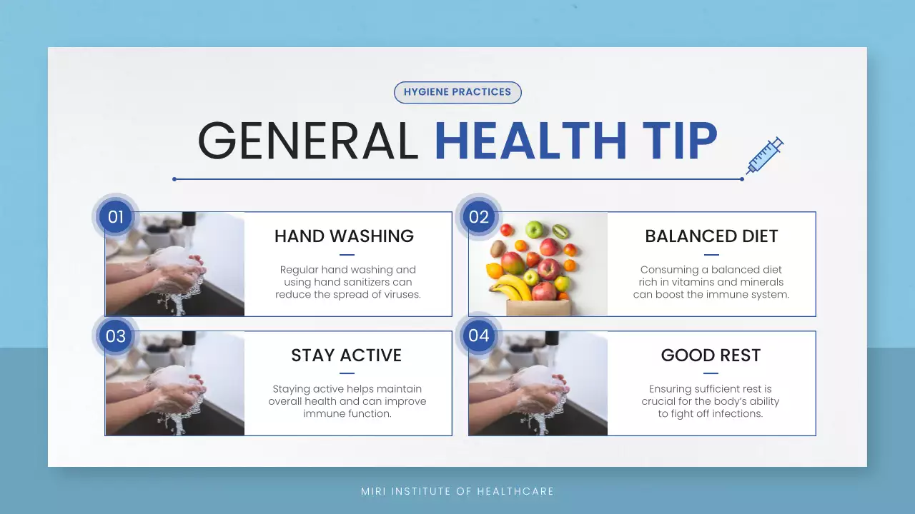 Blue Minimal Healthcare Guidelines Presentation