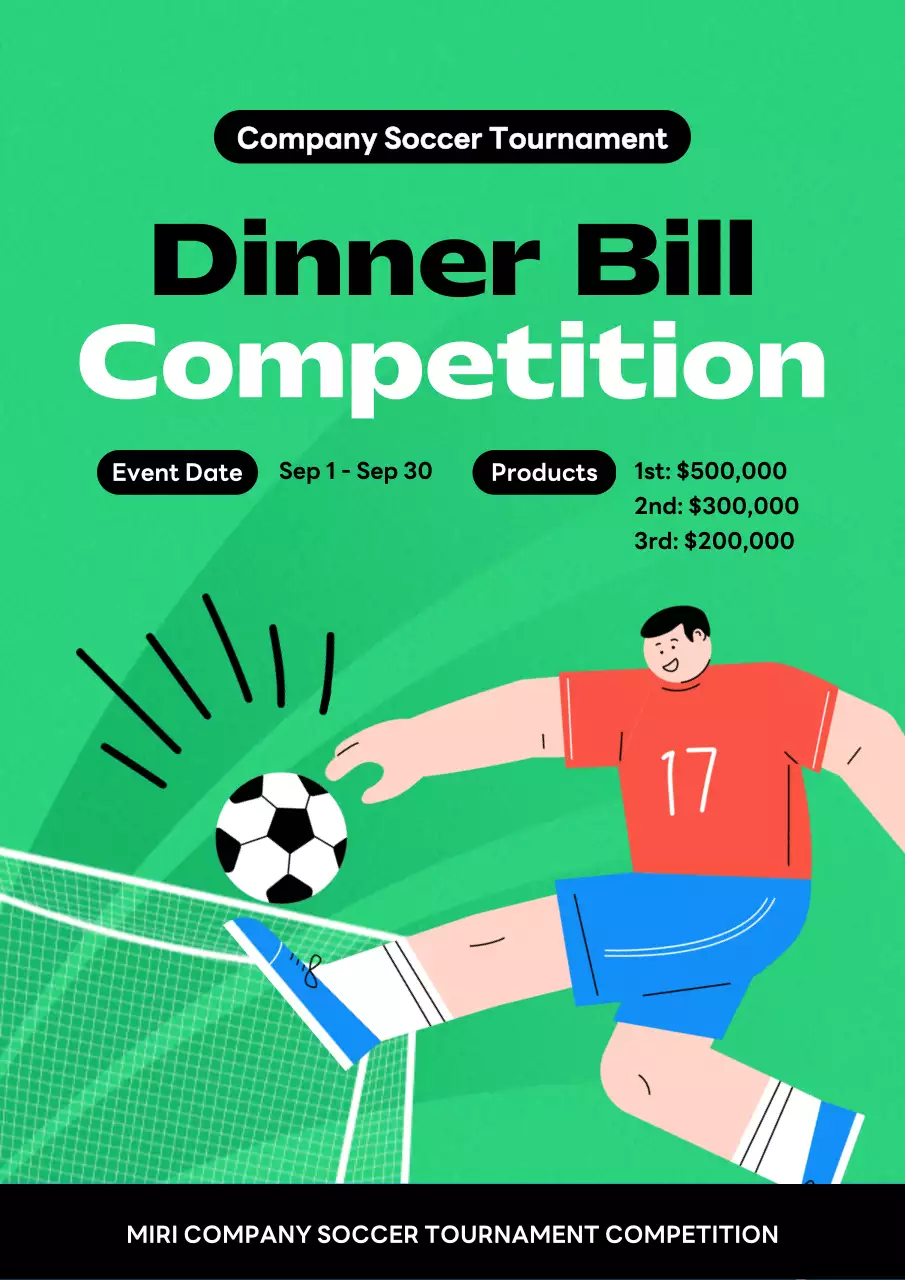 Green Simple Soccer Event Poster