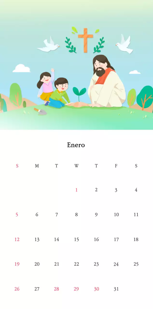 Colores cálidosIglesias con simpáticas ilustraciones