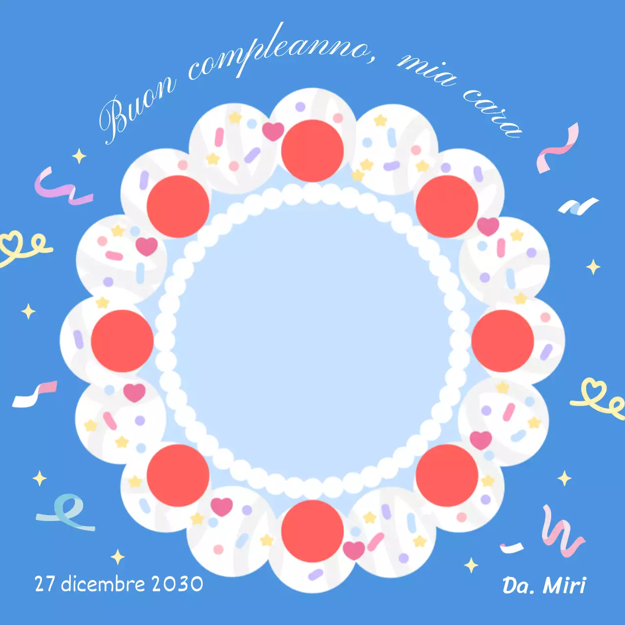 Adorabile blocco note per torte di buon compleanno in blu e rosso