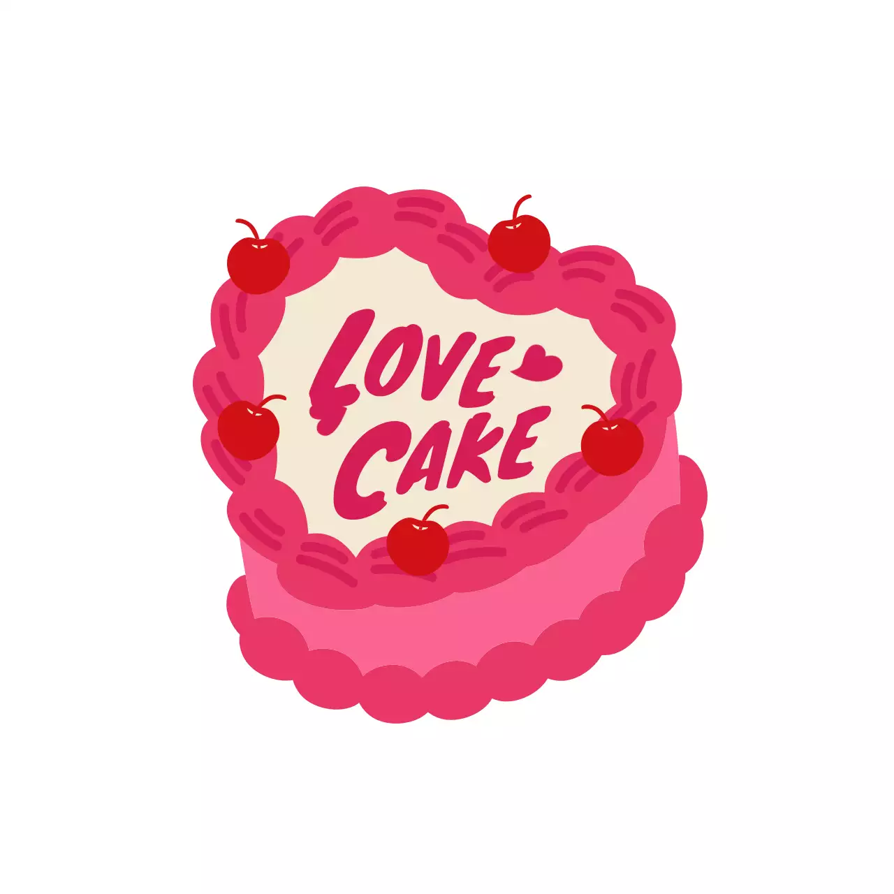 キッチュなムードのラブリーケーキランチボックス