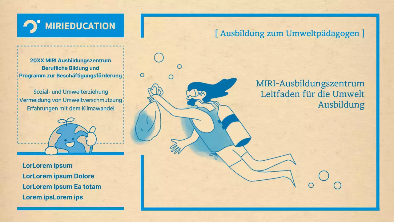 Saubere, blaue und braune Umweltkartierer