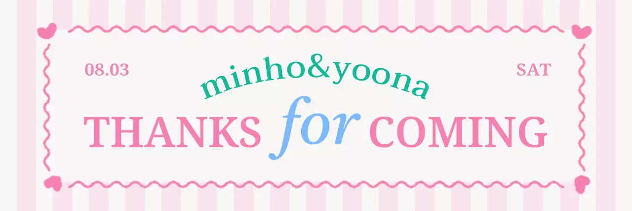 핑크 아기자기한 결혼 답례