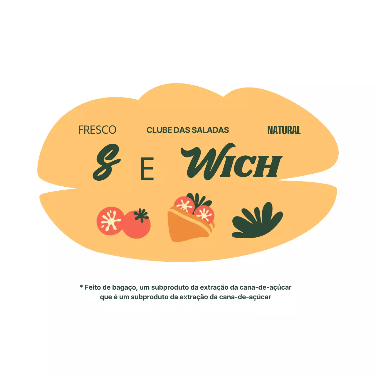 Lancheira com logótipo de sanduíche num ambiente natural