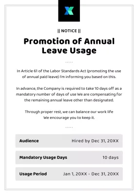 Black Minimal Leave Notice