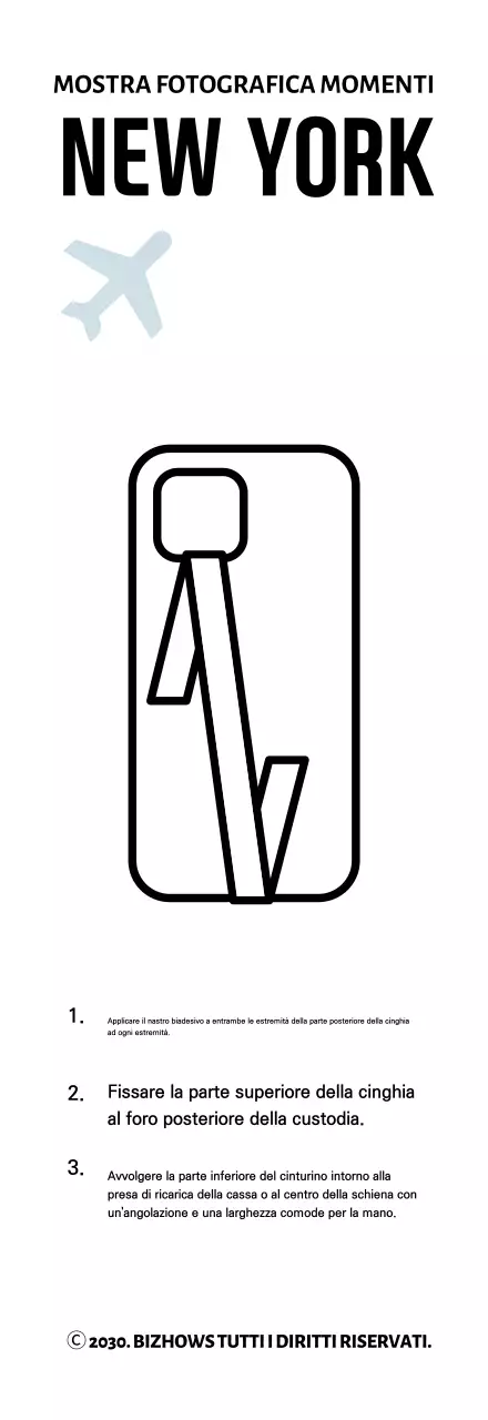 Sfondo per imballaggio PhoneStrap a forma di semplice biglietto aereo