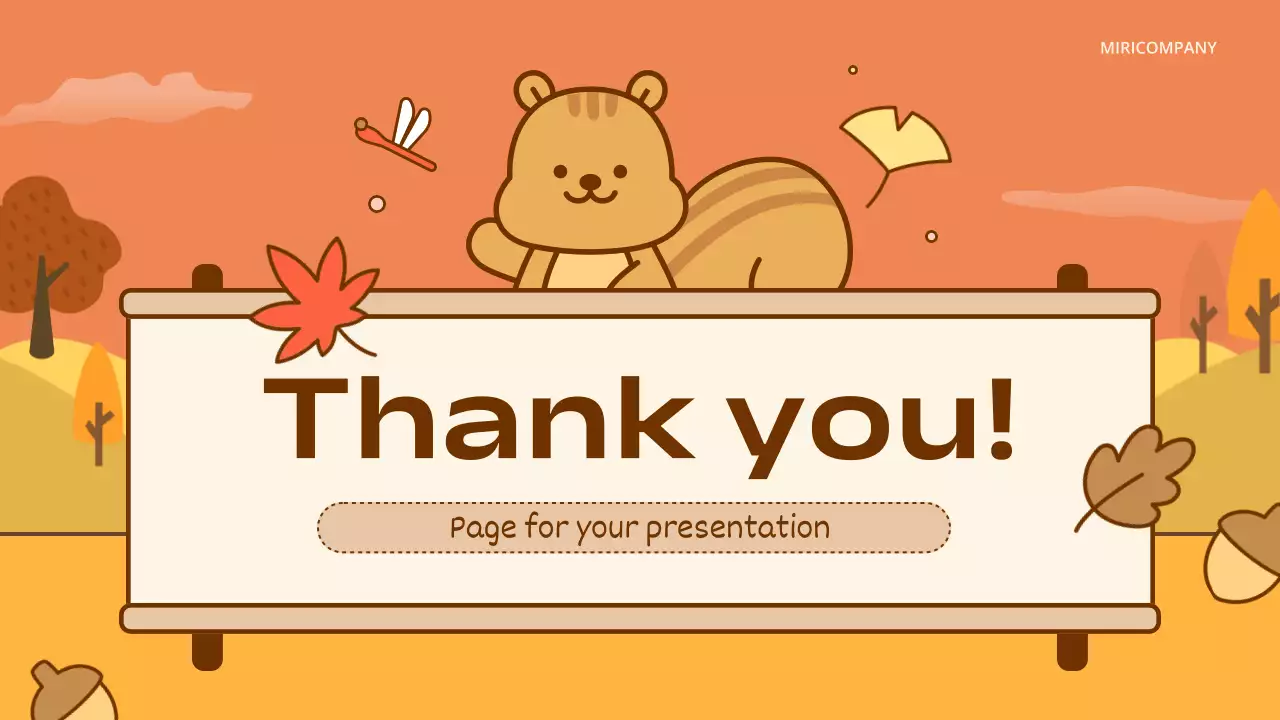 오렌지 귀여운 가을 프리젠테이션