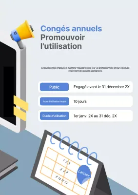 À propos du congé annuel Blue Modern