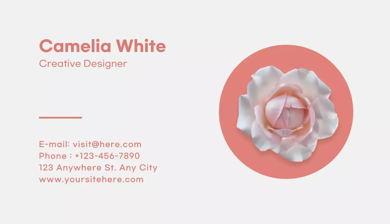 Coral Modern Business Card