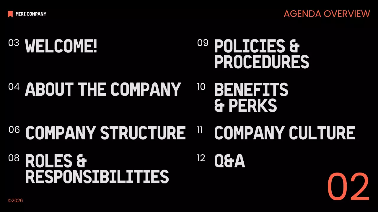 Orange Modern Employee Guide Presentation