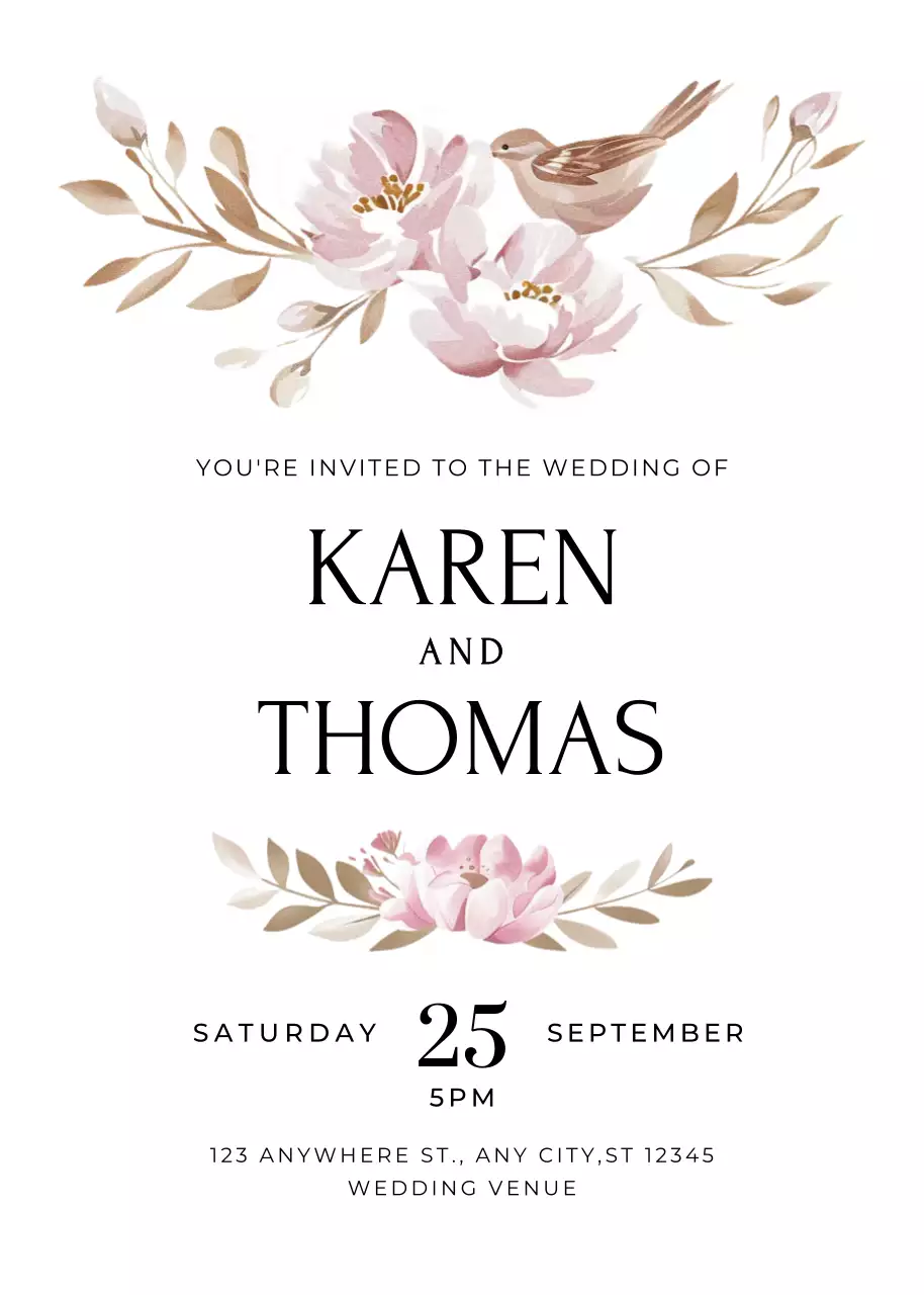 White Elegant Wedding Invitation