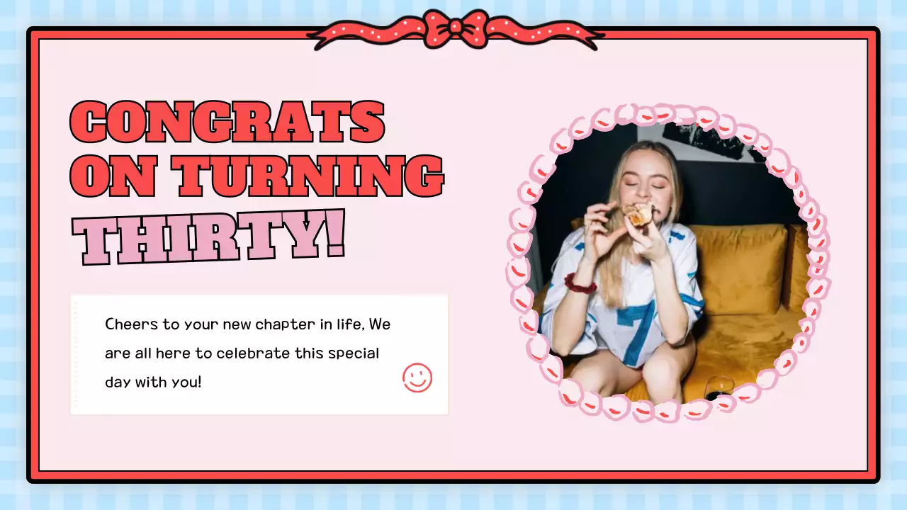 핑크 레트로 생일 카드 프레젠테이션