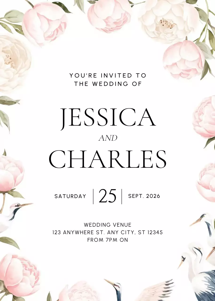 undangan pernikahan elegan berwarna putih