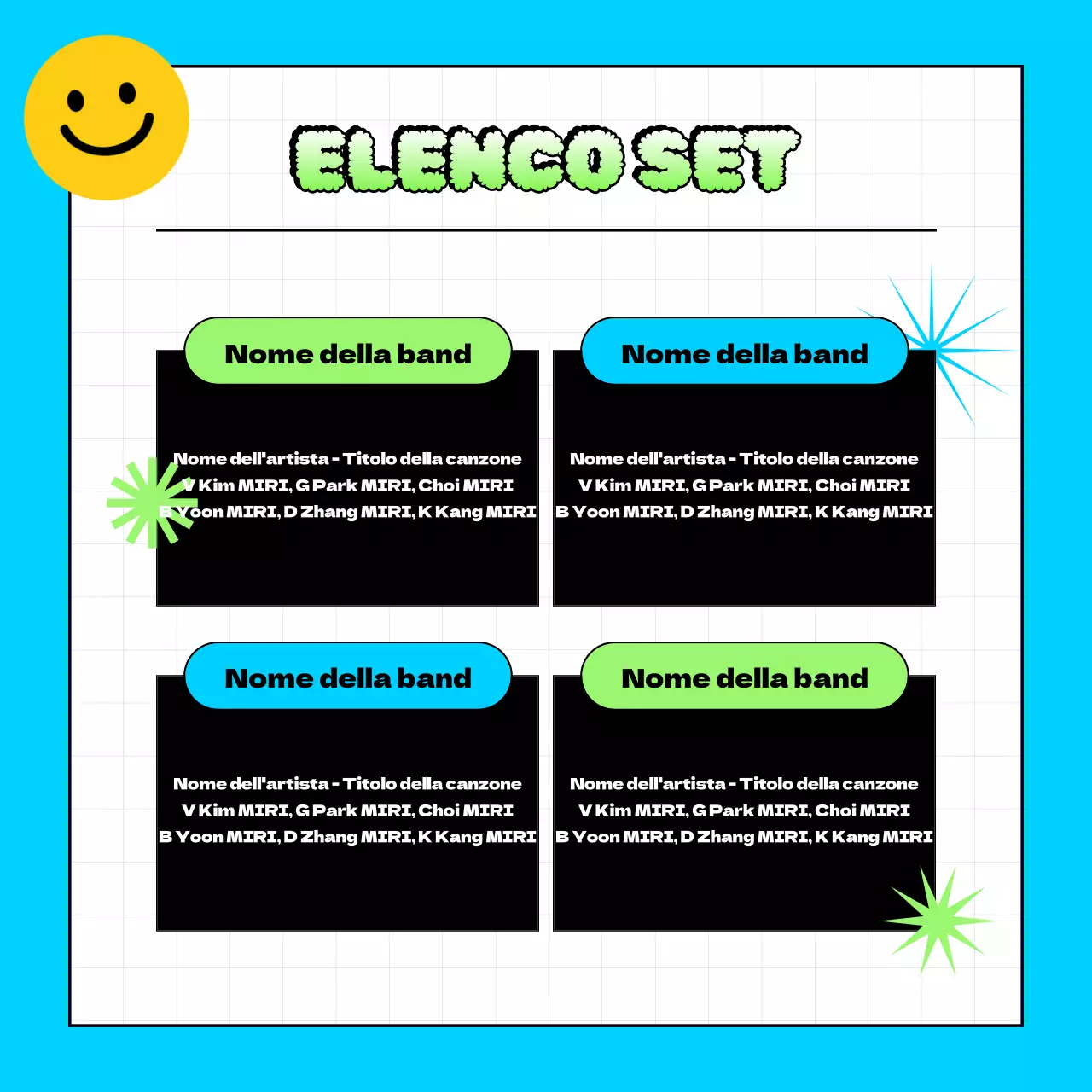 Promuovere concerti retrò di colore azzurro