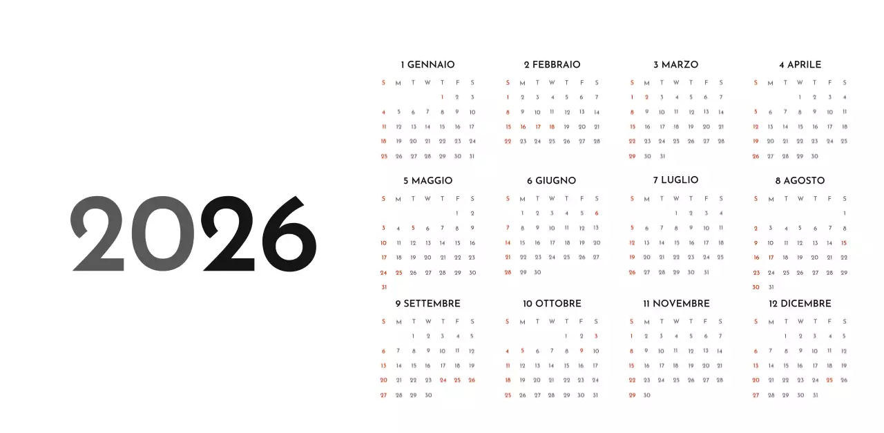 Un semplice calendario aziendale in grigio