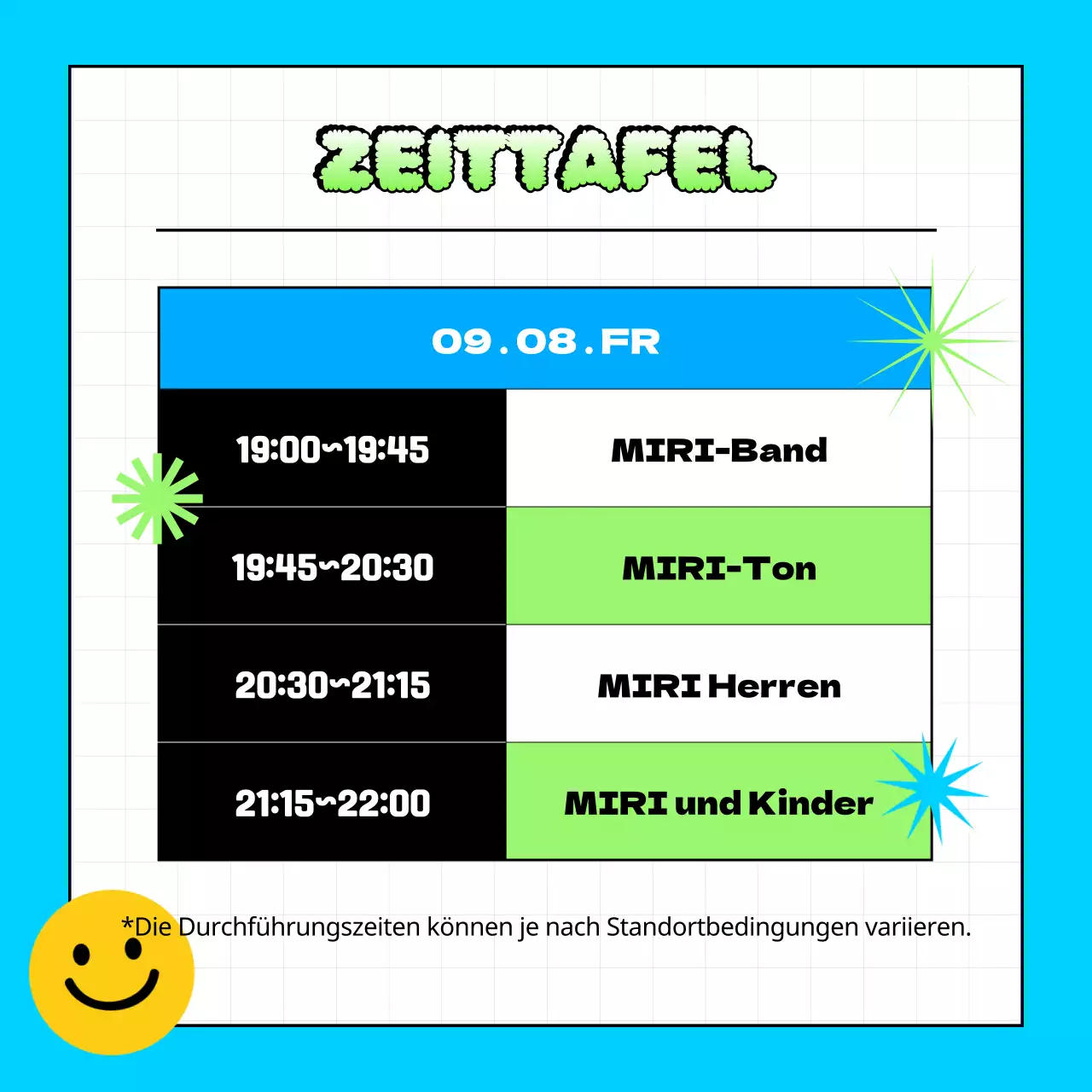 Förderung von hellblauen Retro-Gigs