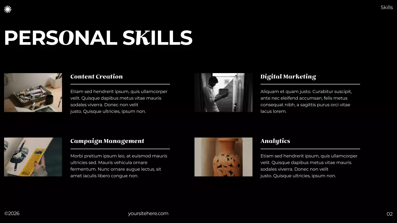 Trình bày danh mục đầu tư hiện đại màu đen