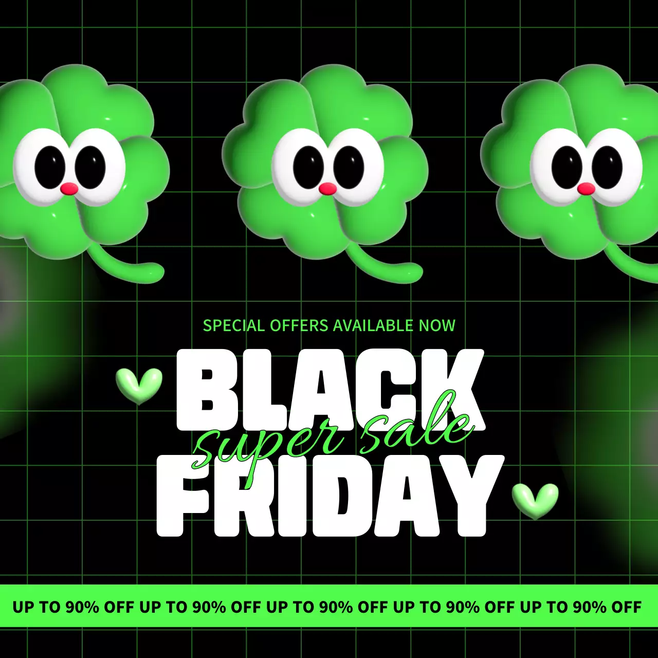 Black Trendy Sale Promotion Social Media Post