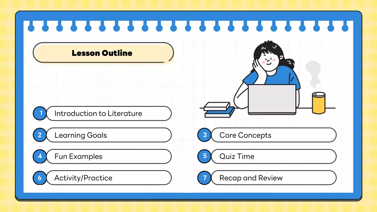 Blue Simple Literature Class Presentation