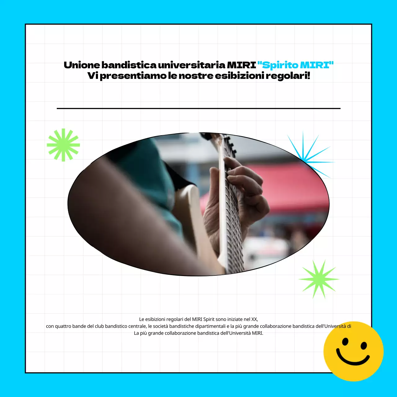 Promuovere concerti retrò di colore azzurro