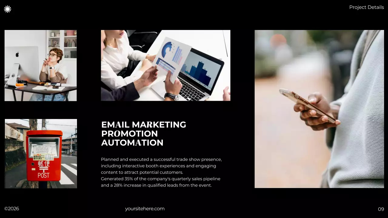 Trình bày danh mục đầu tư hiện đại màu đen