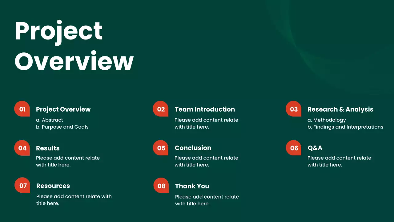 Green Professional Project Overview Presentation