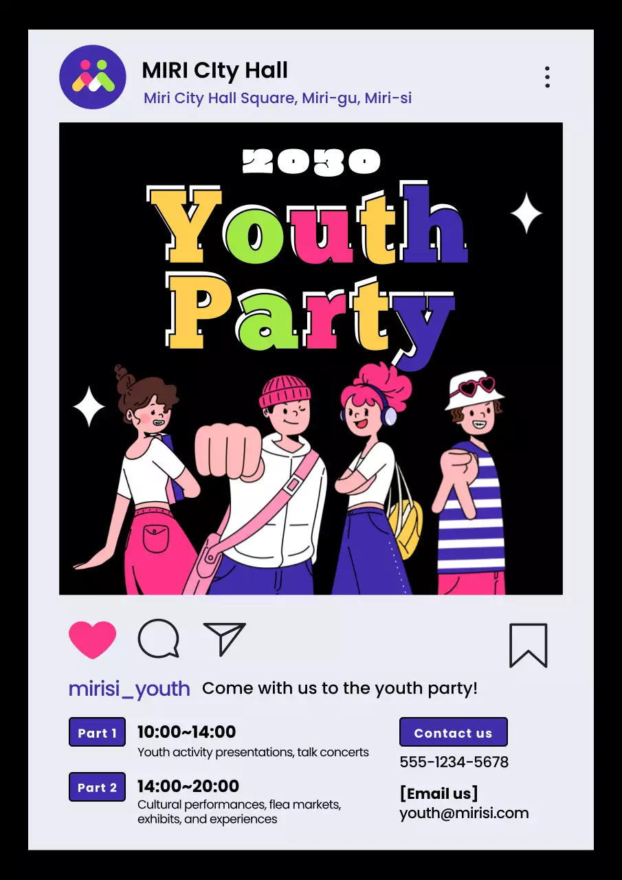 Rainbow Trendy Youth Event Poster
