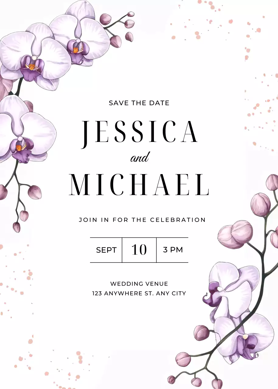 lời mời đám cưới màu trắng thanh lịch