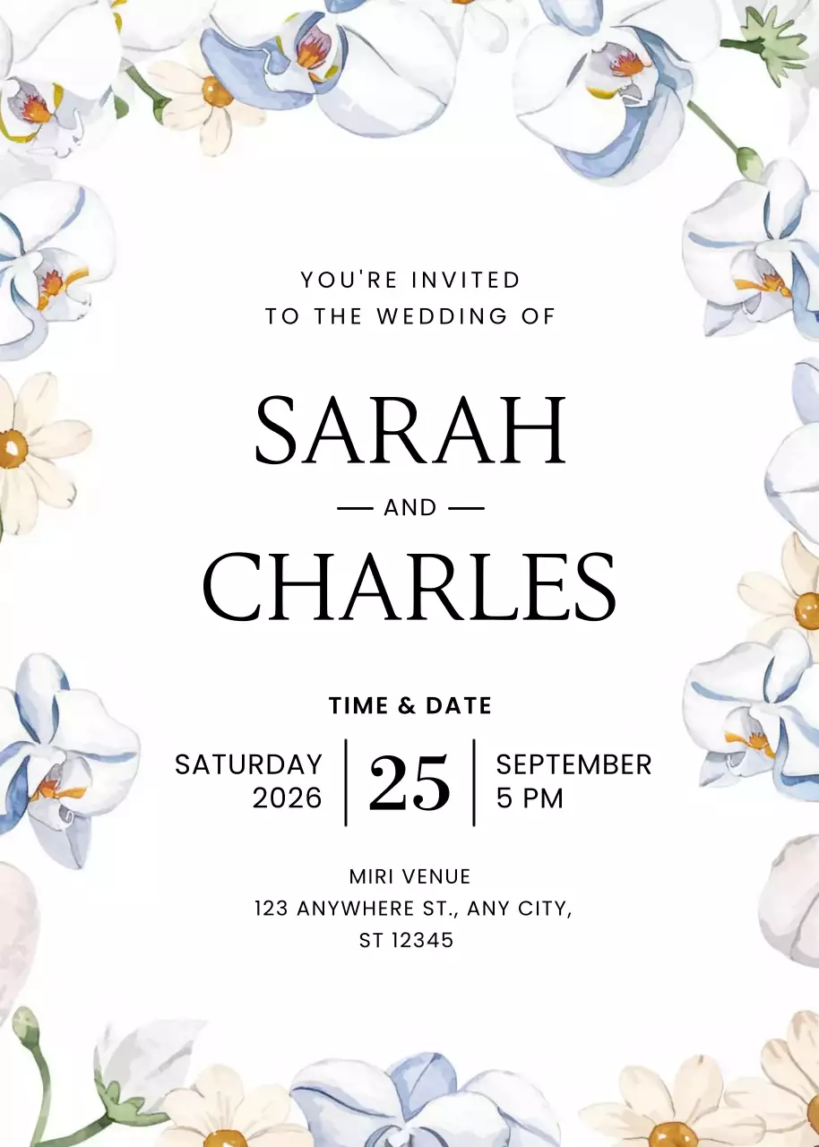 lời mời đám cưới màu trắng thanh lịch