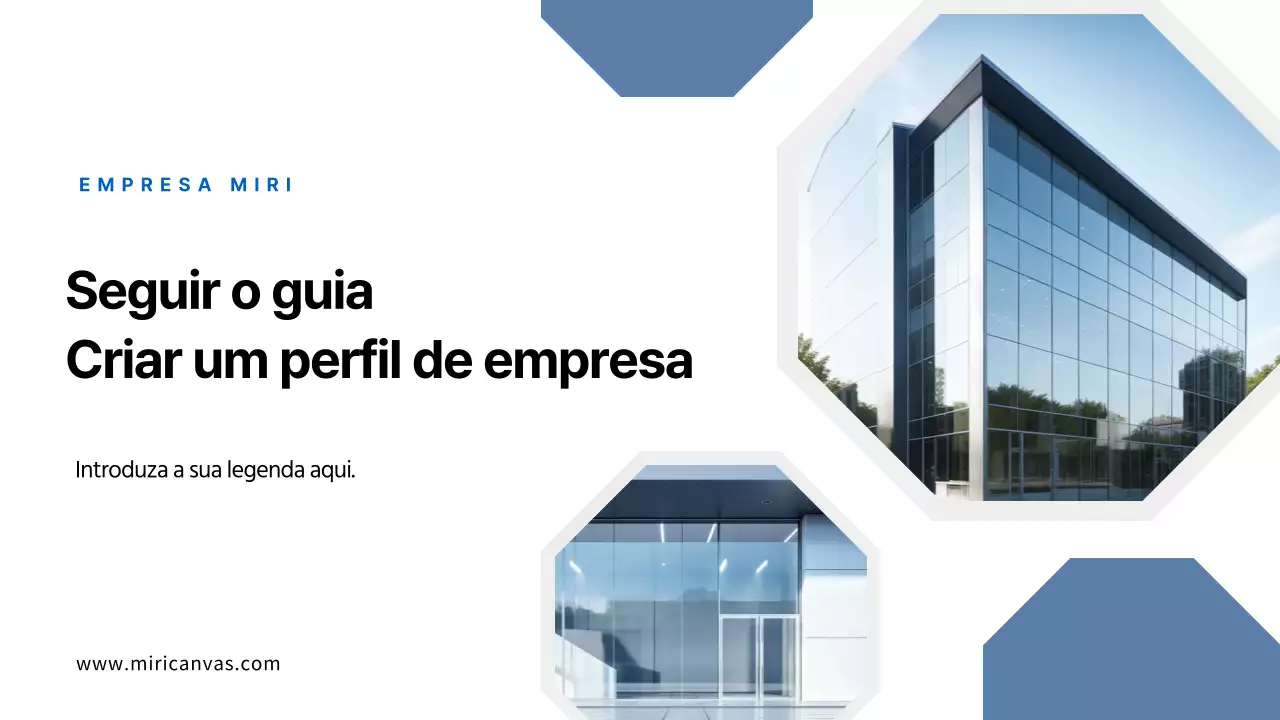 Promova o seu perfil de empresa moderno e azul
