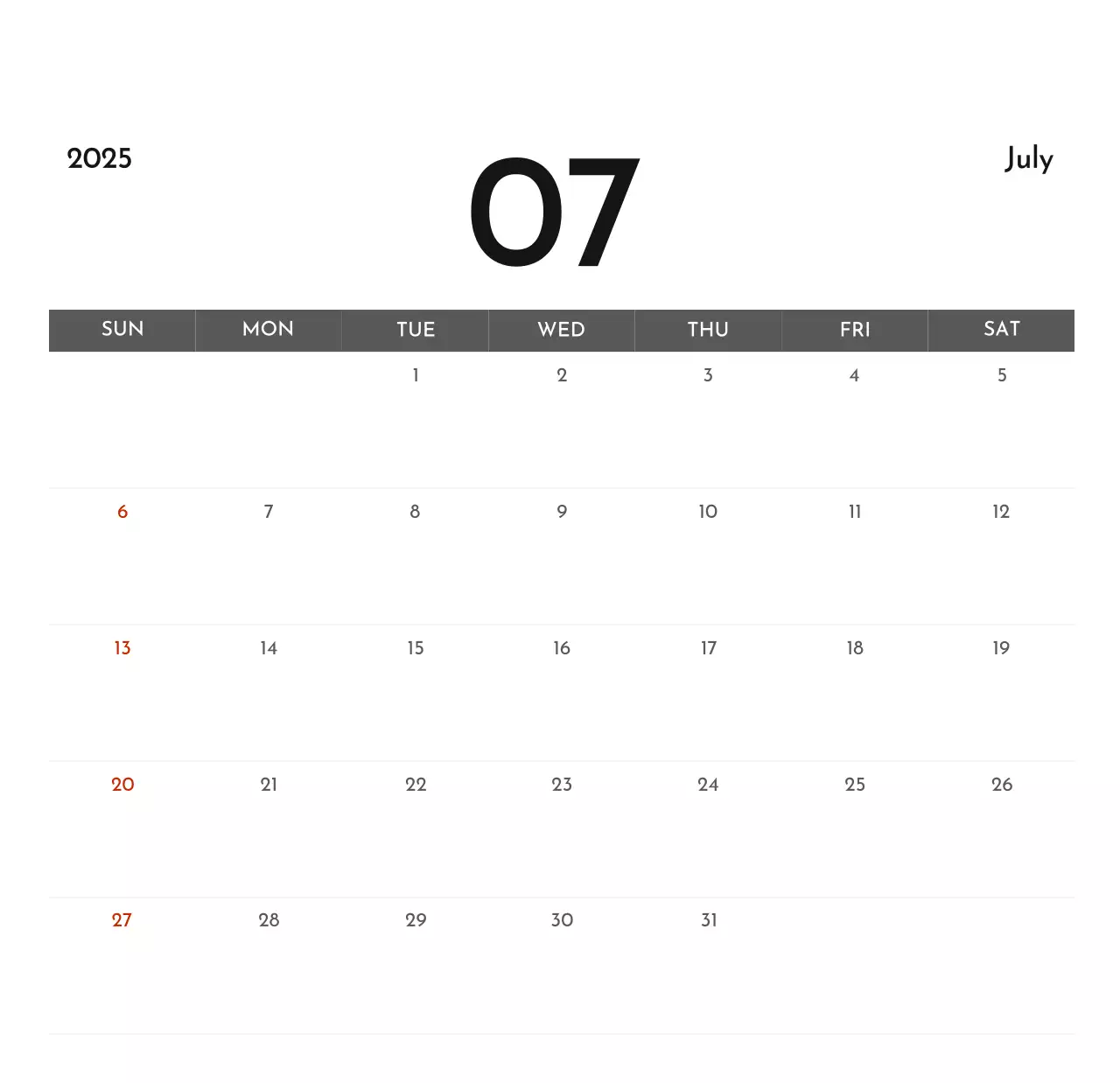 Lịch công ty đơn giản màu xám