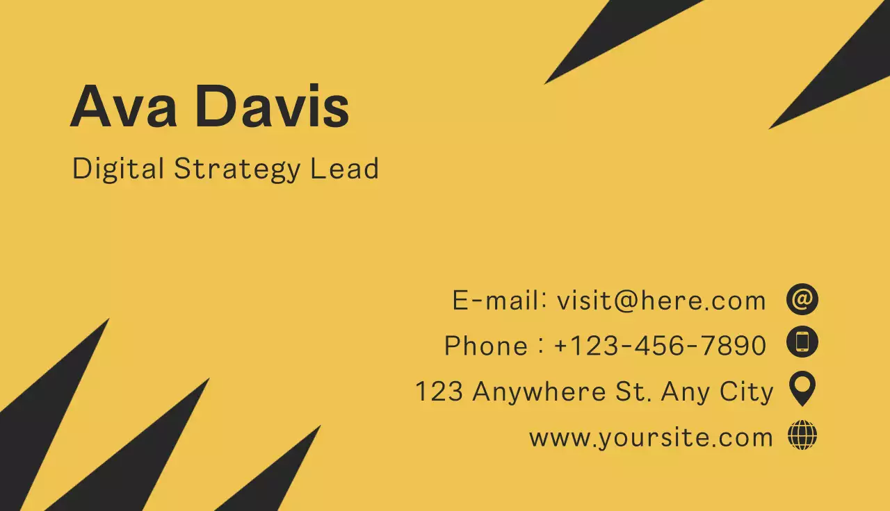 Yellow Modern Business Card