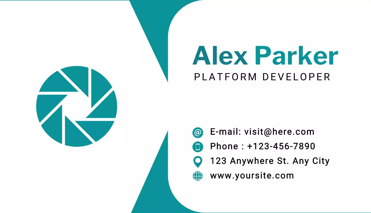Teal Modern Business Card