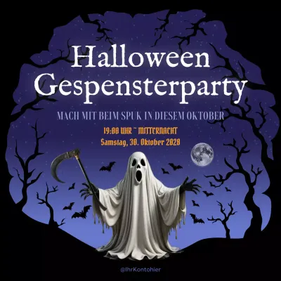 lila Gothic Halloween Event Ankündigung