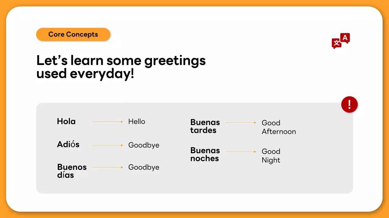 Orange Simple Language Course Presentation