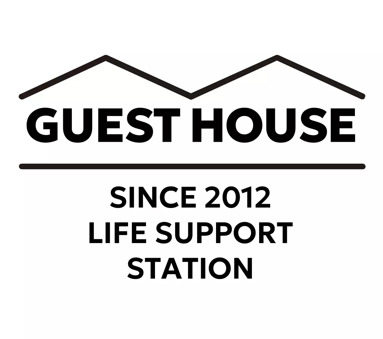 검정 심플 게스트하우스 홍보