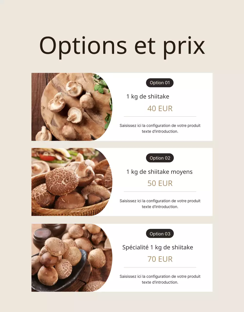 Champignons shiitake bruns et soignés ad